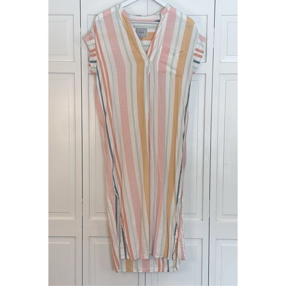 Rails Suri linen blend striped shirt dress size xs - Picture 4 of 12